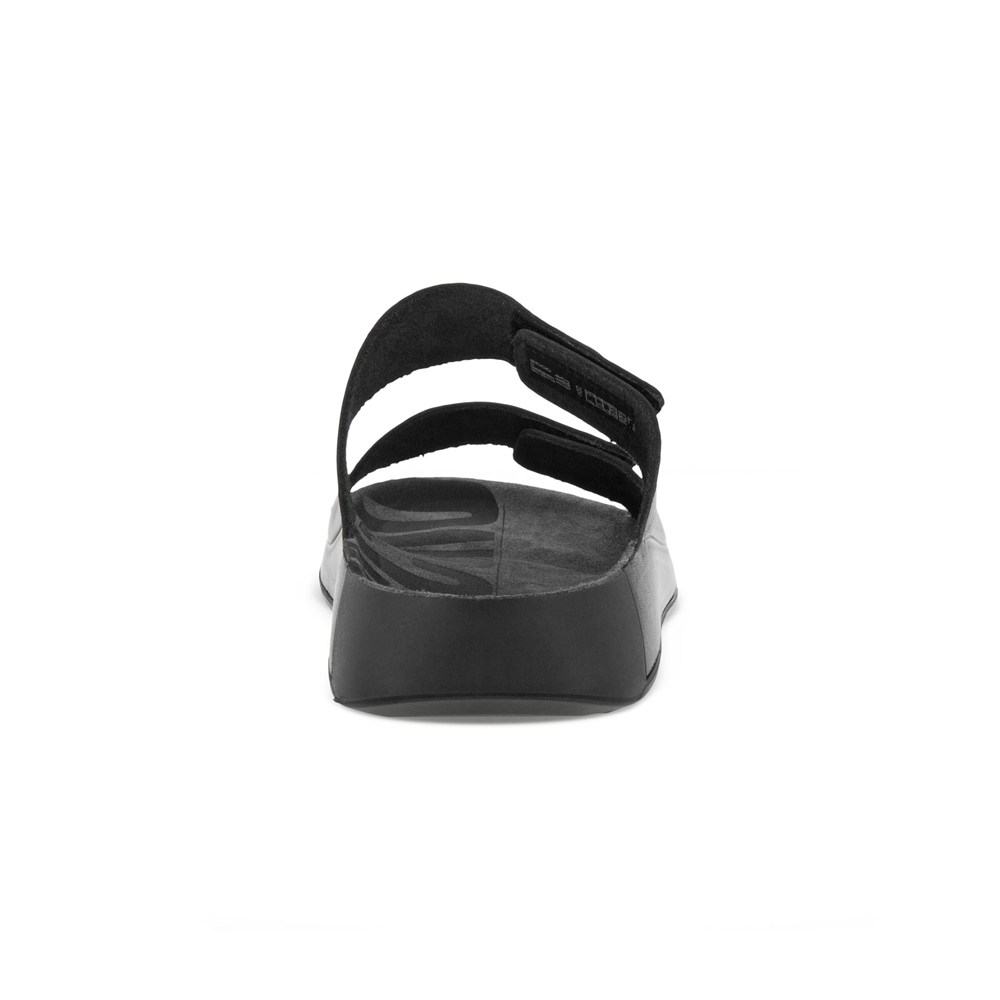 ECCO Mens Sandals Black - 2Nd Cozmo Flat - KGY-879632